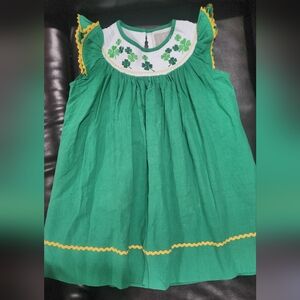 Lil Cactus Smocked St. Pats Day Dress 3T